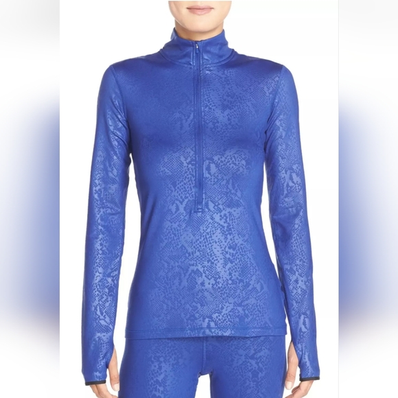 Nike Jackets & Blazers - NIKE | Pro Warm Embossed Heights Vixen Raglan Zip Training Top in Navy